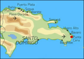 Punta Cana sur la carte
